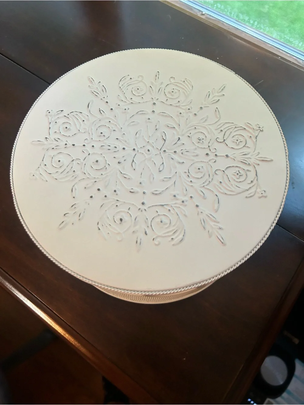 Decorative White Metal Mesh Storage Box - Home Accents